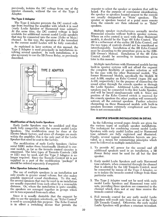 Leslie 122 Speaker Owners Manual